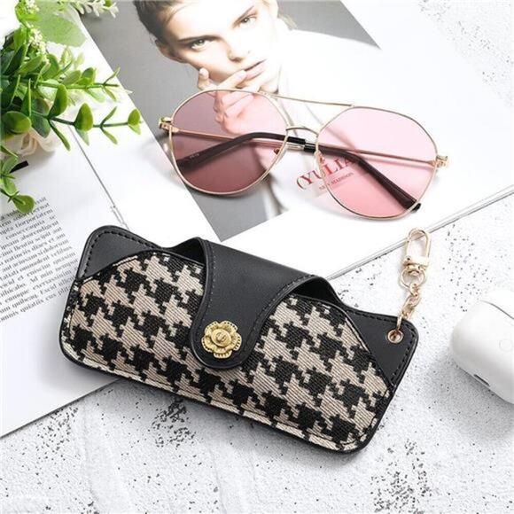 Soft Leather Sunglasses Bag Travel Sunglass Holder Eyeglass Case Brown or Black main image 8